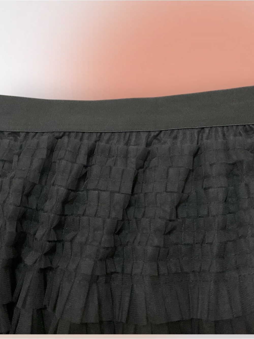 Black Multi Layer Mesh Lined Maxi Skirt Size M NWOT - Picture 6 of 11